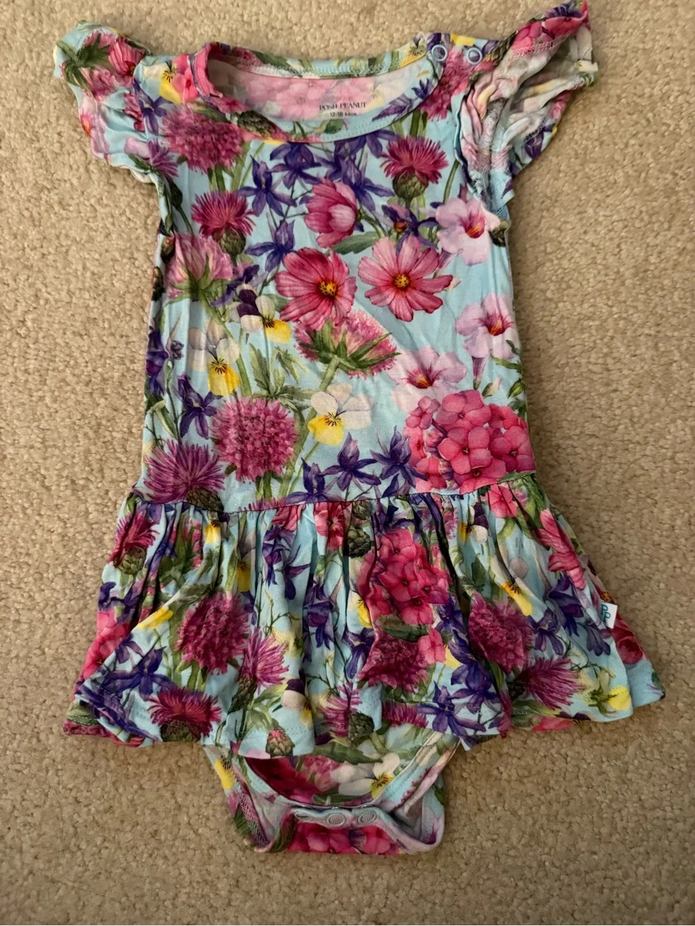 Posh Peanut Floral Dress Bodysuit - Pink, Purple, Blue